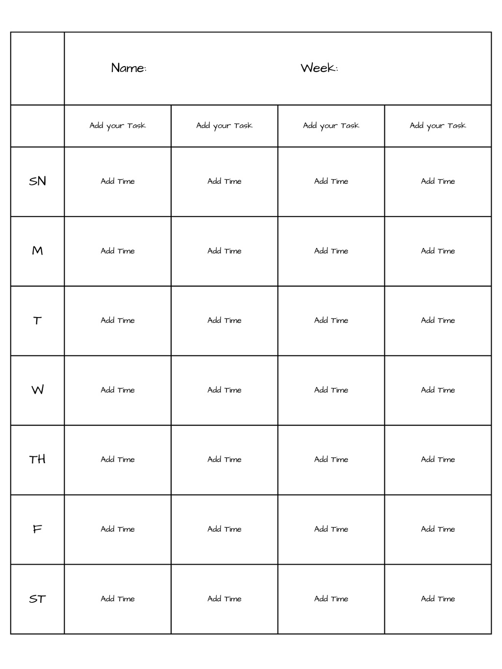 Printable Time Management Worksheet