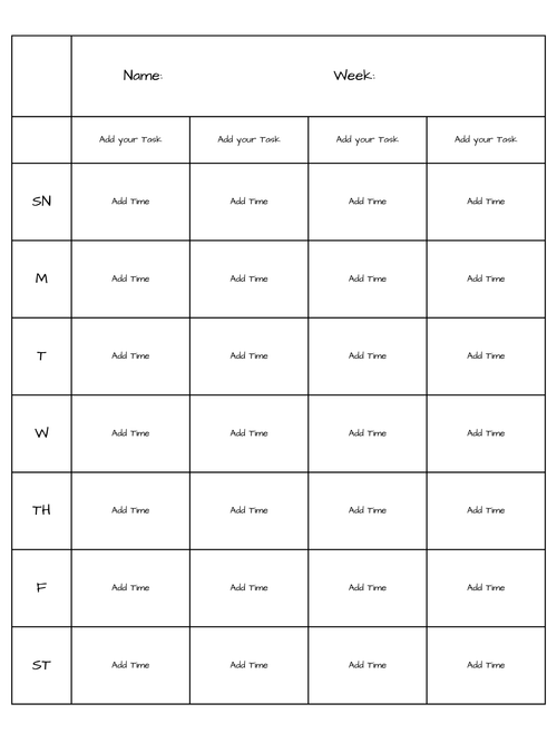 Printable Time Management Worksheet